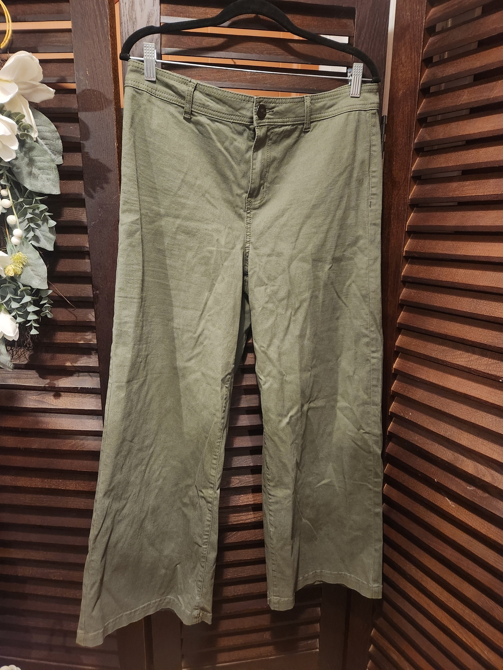 1822 Denim Olive Wide Leg Women's Pants